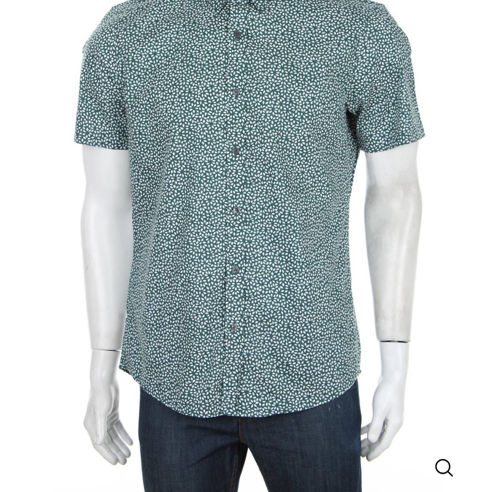 MENS Michael Kors Teal Patterned Casual Shirt